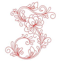 Redwork Flower Alphabets 10(Sm)