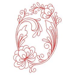 Redwork Flower Alphabets 15(Lg)