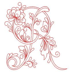 Redwork Flower Alphabets 18(Md)