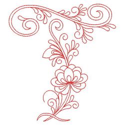 Redwork Flower Alphabets 20(Md) machine embroidery designs