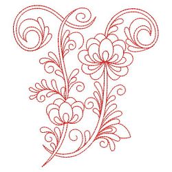Redwork Flower Alphabets 22(Md)