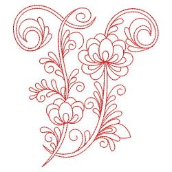 Redwork Flower Alphabets 22(Md)