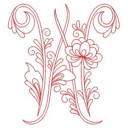 Redwork Flower Alphabets 23(Md)