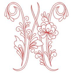 Redwork Flower Alphabets 23(Md)