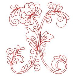 Redwork Flower Alphabets 24(Lg)