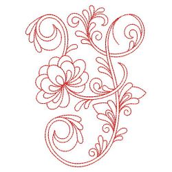 Redwork Flower Alphabets 25(Lg)