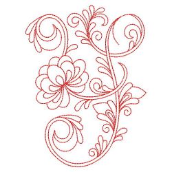 Redwork Flower Alphabets 25(Md)