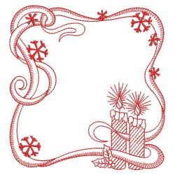Redwork Ribbon Christmas Squares 05(Lg) machine embroidery designs