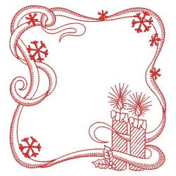 Redwork Ribbon Christmas Squares 05(Md)