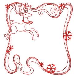 Redwork Ribbon Christmas Squares 07(Sm) machine embroidery designs