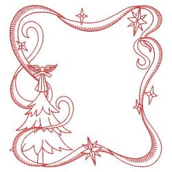 Redwork Ribbon Christmas Squares 10(Lg)