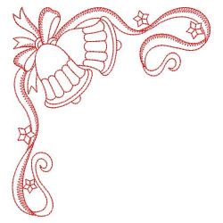 Redwork Ribbon Christmas Corners 02(Lg) machine embroidery designs