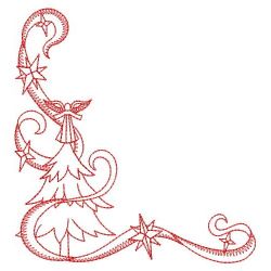 Redwork Ribbon Christmas Corners 09(Sm) machine embroidery designs