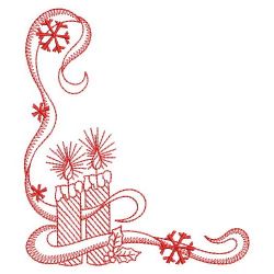 Redwork Ribbon Christmas Corners 10(Md) machine embroidery designs