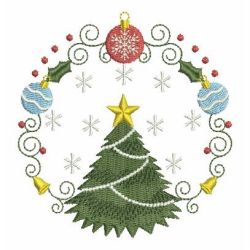 Christmas Round Decoration 02 machine embroidery designs