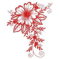 Redwork Artistic Flowers 02(Lg) machine embroidery designs