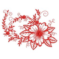 Redwork Artistic Flowers 03(Md) machine embroidery designs