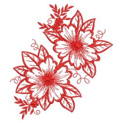 Redwork Artistic Flowers 04(Md) machine embroidery designs