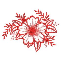 Redwork Artistic Flowers 05(Lg) machine embroidery designs