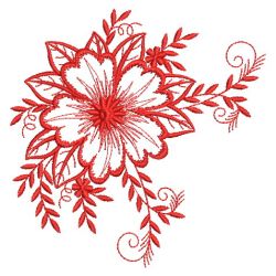 Redwork Artistic Flowers 06(Lg) machine embroidery designs