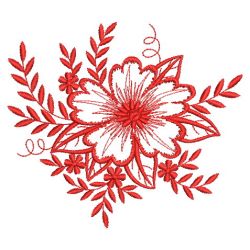 Redwork Artistic Flowers 10(Sm) machine embroidery designs