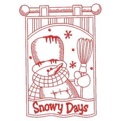Redwork Winter Snowman 02(Md) machine embroidery designs