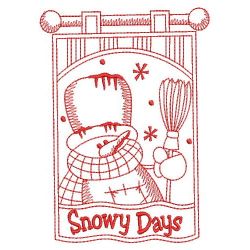 Redwork Winter Snowman 02(Lg)