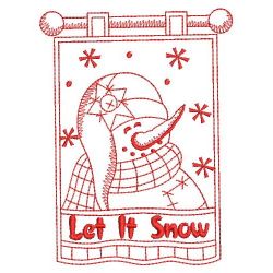 Redwork Winter Snowman 05(Sm)