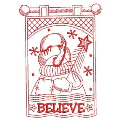 Redwork Winter Snowman 06(Md) machine embroidery designs