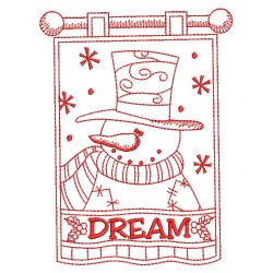 Redwork Winter Snowman 07(Lg) machine embroidery designs