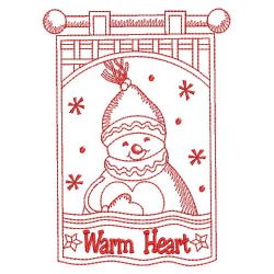 Redwork Winter Snowman 08(Md) machine embroidery designs