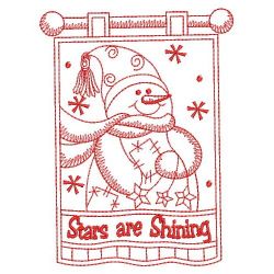 Redwork Winter Snowman 09(Md) machine embroidery designs