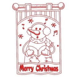 Redwork Winter Snowman 10(Sm) machine embroidery designs