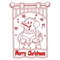 Redwork Winter Snowman 10(Lg)