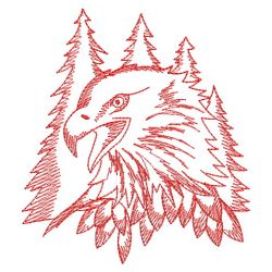 Redwork American Eagles 02(Lg) machine embroidery designs