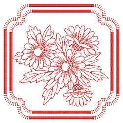 Redwork Months of the Flowers 1 04(Sm) machine embroidery designs