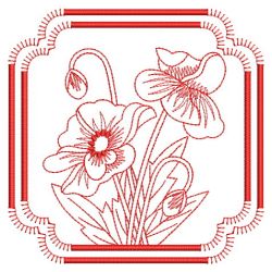 Redwork Months of the Flowers 1 08(Sm) machine embroidery designs