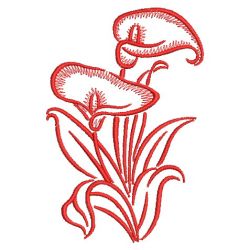 Redwork Heirloom Calla Lily(Sm) machine embroidery designs