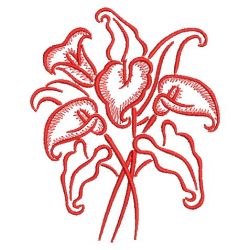 Redwork Heirloom Calla Lily 07(Lg) machine embroidery designs