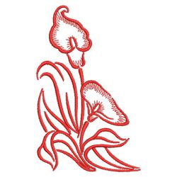 Redwork Heirloom Calla Lily 08(Lg) machine embroidery designs