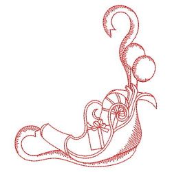 Redwork Ribbon Corners 01(Sm) machine embroidery designs