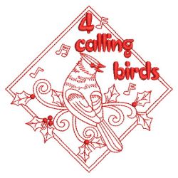 Redwork 12 Days Of Christmas 2 04(Sm) machine embroidery designs