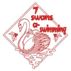 Redwork 12 Days Of Christmas 2 07(Md) machine embroidery designs