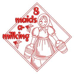 Redwork 12 Days Of Christmas 2 08(Md) machine embroidery designs