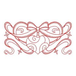 Redwork Ribbon Christmas 05(Lg) machine embroidery designs