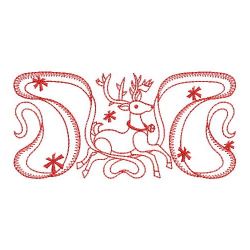 Redwork Ribbon Christmas 06(Sm) machine embroidery designs