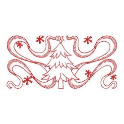 Redwork Ribbon Christmas 10(Sm) machine embroidery designs