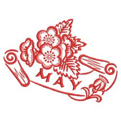 Redwork Months of the Flowers 2 05(Sm) machine embroidery designs