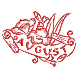 Redwork Months of the Flowers 2 08(Sm) machine embroidery designs
