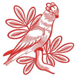Redwork Parrots 2 03(Lg) machine embroidery designs